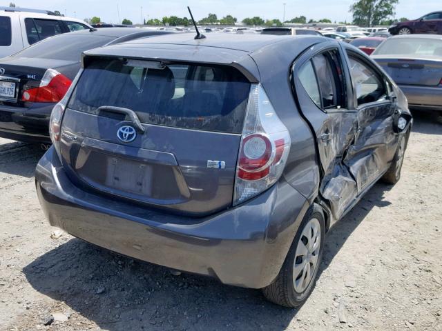 JTDKDTB38E1069767 - 2014 TOYOTA PRIUS C GRAY photo 4