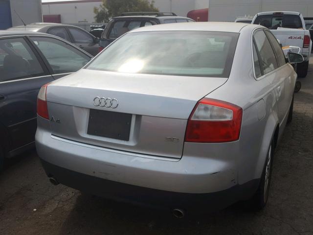 WAUJT68E62A247533 - 2002 AUDI A4 3.0 SILVER photo 4