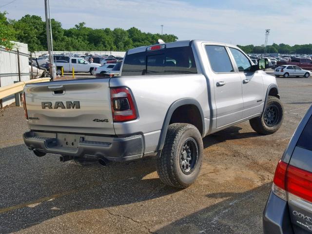 1C6SRFLT1KN534130 - 2019 RAM 1500 REBEL SILVER photo 4