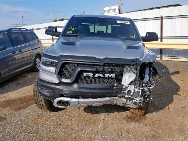 1C6SRFLT1KN534130 - 2019 RAM 1500 REBEL ვერცხლისფერი ფოტო 9