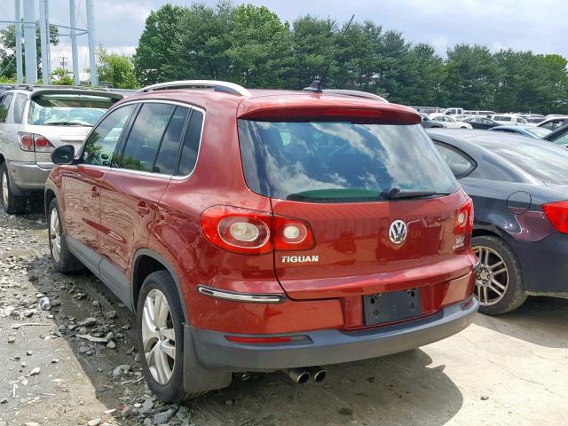 WVGBV7AX1AW000243 - 2010 VOLKSWAGEN TIGUAN SE RED photo 3