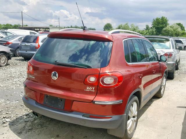 WVGBV7AX1AW000243 - 2010 VOLKSWAGEN TIGUAN SE RED photo 4