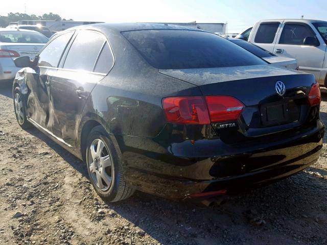 3VW2K7AJ5DM257853 - 2013 VOLKSWAGEN JETTA BASE BLACK photo 3