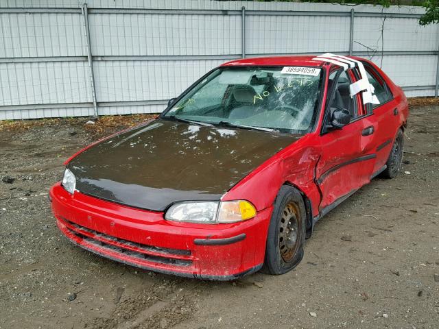 1HGEG8548SL061644 - 1995 HONDA CIVIC DX RED photo 2