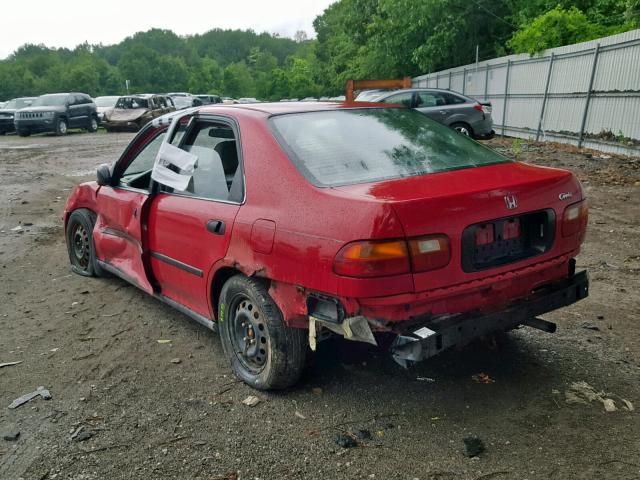 1HGEG8548SL061644 - 1995 HONDA CIVIC DX RED photo 3