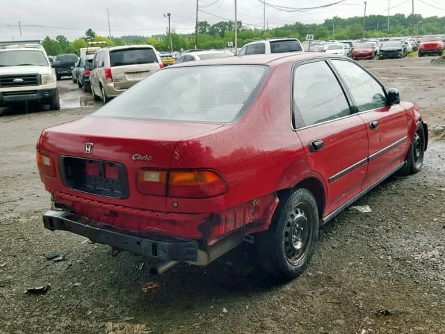 1HGEG8548SL061644 - 1995 HONDA CIVIC DX RED photo 4