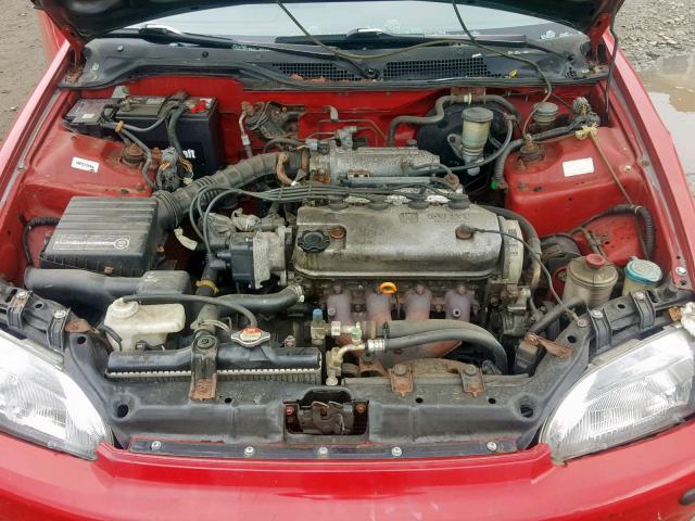 1HGEG8548SL061644 - 1995 HONDA CIVIC DX RED photo 7