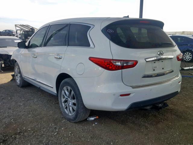 5N1AL0MN8DC307899 - 2013 INFINITI JX35 WHITE photo 3