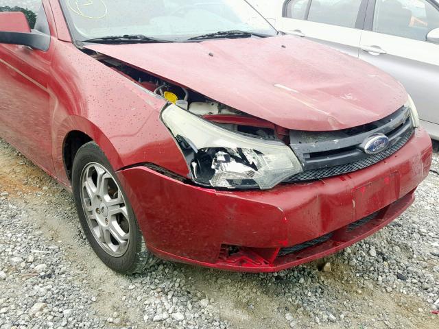 1FAHP33N69W149570 - 2009 FORD FOCUS SES RED photo 9