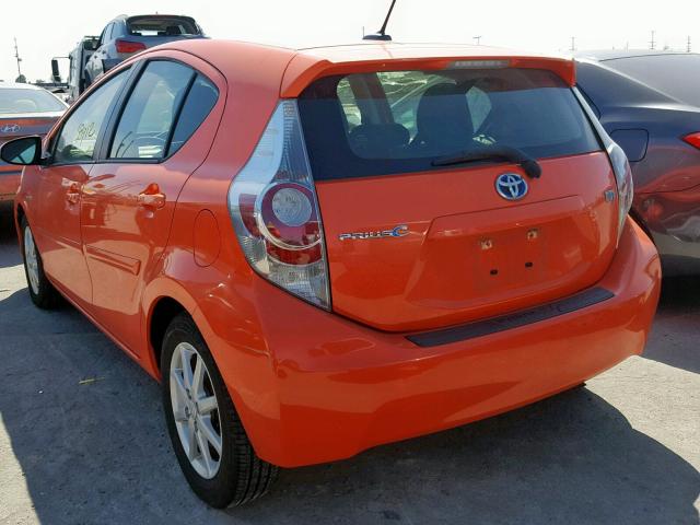 JTDKDTB32D1033507 - 2013 TOYOTA PRIUS C ORANGE photo 3