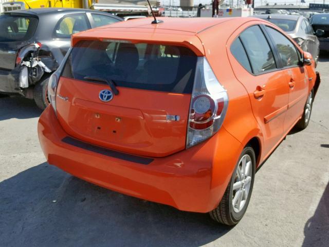 JTDKDTB32D1033507 - 2013 TOYOTA PRIUS C ORANGE photo 4