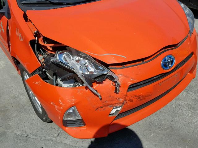 JTDKDTB32D1033507 - 2013 TOYOTA PRIUS C ORANGE photo 9