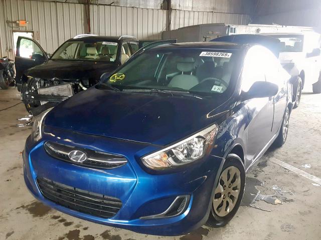 KMHCT4AE7GU051273 - 2016 HYUNDAI ACCENT SE BLUE photo 2