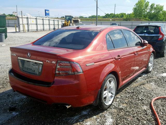 19UUA76527A045246 - 2007 ACURA TL TYPE S RED photo 4