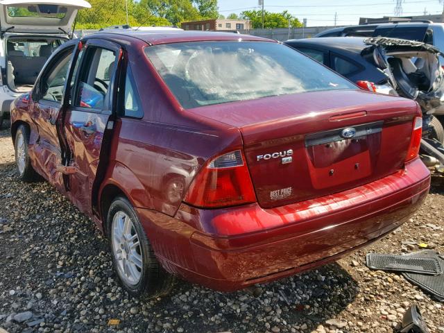 1FAFP34N67W269372 - 2007 FORD FOCUS ZX4 BURGUNDY photo 3