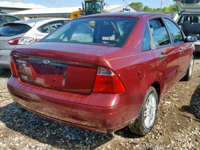 1FAFP34N67W269372 - 2007 FORD FOCUS ZX4 BURGUNDY photo 4