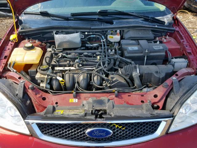 1FAFP34N67W269372 - 2007 FORD FOCUS ZX4 BURGUNDY photo 7