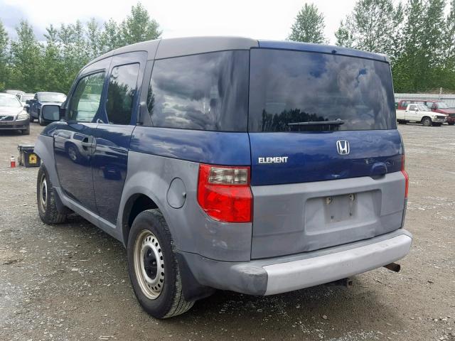 5J6YH28273L007974 - 2003 HONDA ELEMENT DX BLUE photo 3