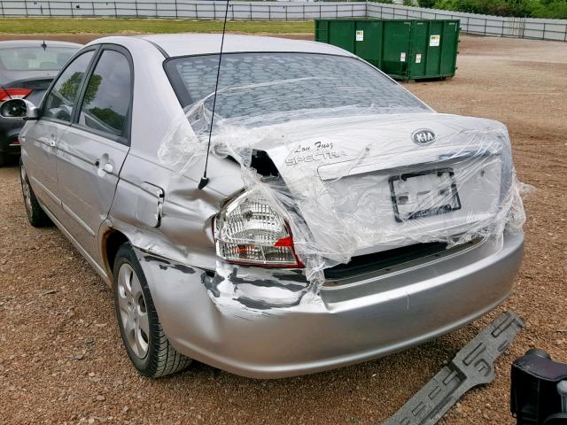 KNAFE221595590075 - 2009 KIA SPECTRA EX SILVER photo 3