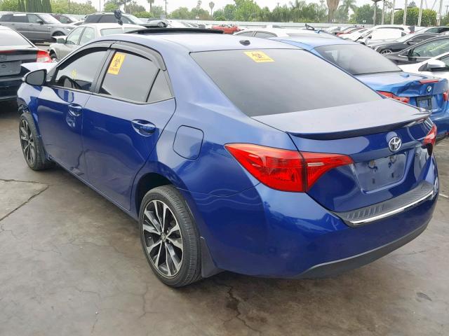 2T1BURHEXHC767521 - 2017 TOYOTA COROLLA L BLUE photo 3