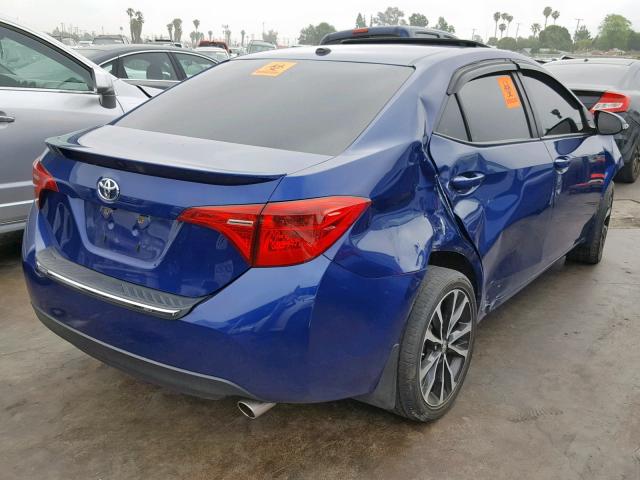 2T1BURHEXHC767521 - 2017 TOYOTA COROLLA L BLUE photo 4