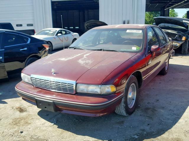 1G1BN53E0MW159207 - 1991 CHEVROLET CAPRICE CL MAROON photo 2