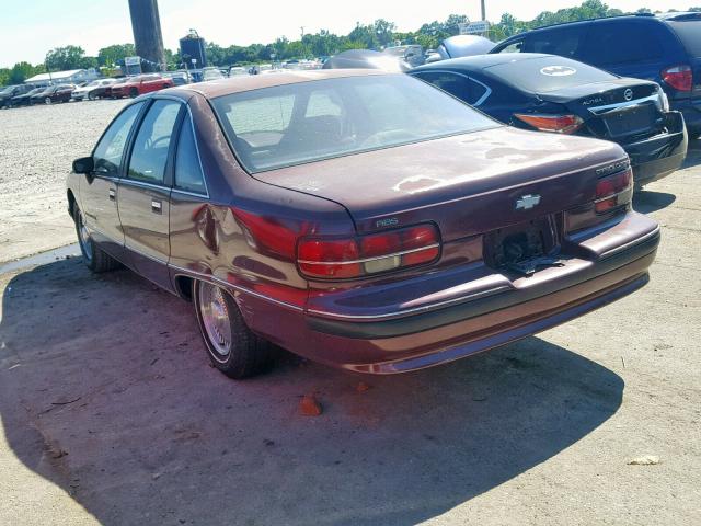 1G1BN53E0MW159207 - 1991 CHEVROLET CAPRICE CL MAROON photo 3