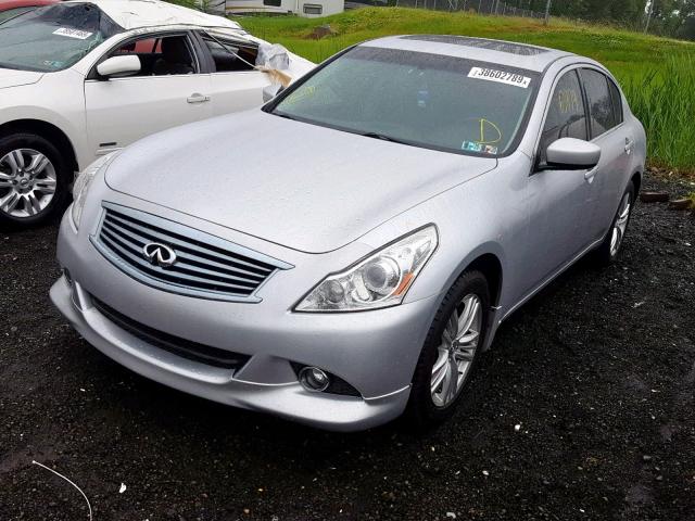 JN1CV6AR2DM750340 - 2013 INFINITI G37 SILVER photo 2