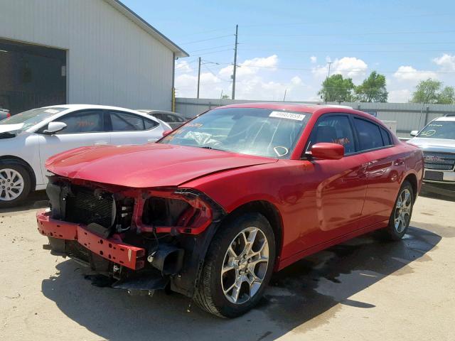 2C3CDXJG6GH242923 - 2016 DODGE CHARGER SX RED photo 2