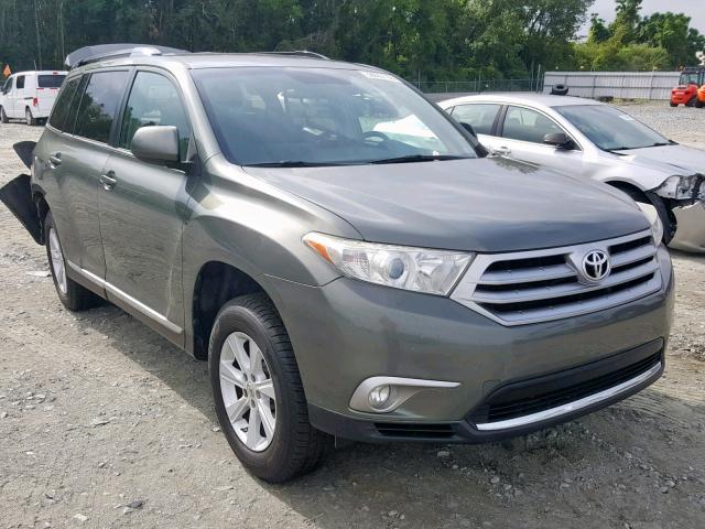 5TDZK3EH1DS133550 - 2013 TOYOTA HIGHLANDER GREEN photo 1