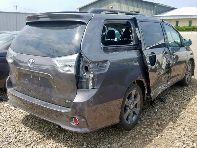 5TDXK3DC4GS738535 - 2016 TOYOTA SIENNA SE GRAY photo 4