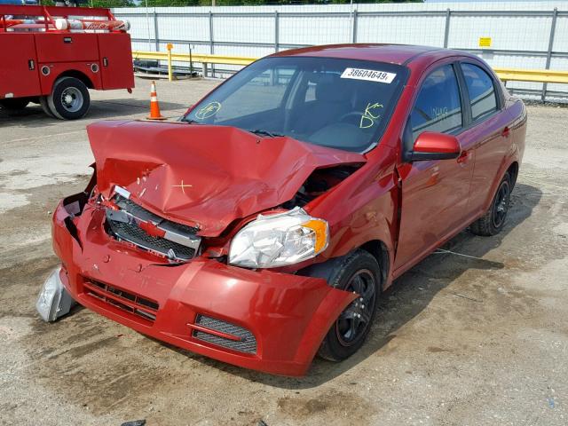 KL1TD5DE0AB128479 - 2010 CHEVROLET AVEO LS RED photo 2