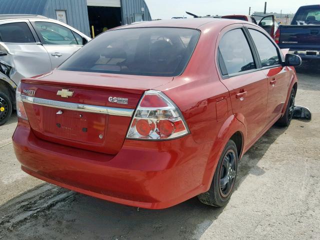 KL1TD5DE0AB128479 - 2010 CHEVROLET AVEO LS RED photo 4