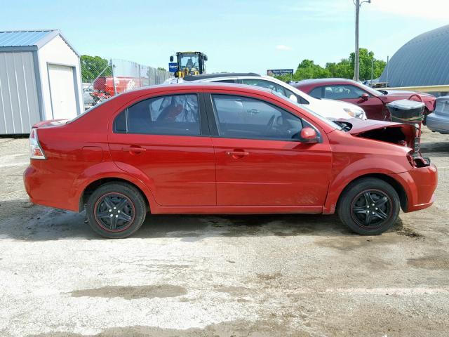 KL1TD5DE0AB128479 - 2010 CHEVROLET AVEO LS RED photo 9