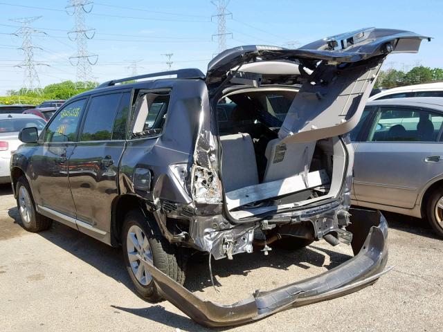 5TDZK3EH5DS121627 - 2013 TOYOTA HIGHLANDER GRAY photo 3