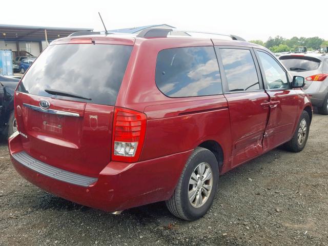 KNDMG4C78C6445634 - 2012 KIA SEDONA LX RED photo 4