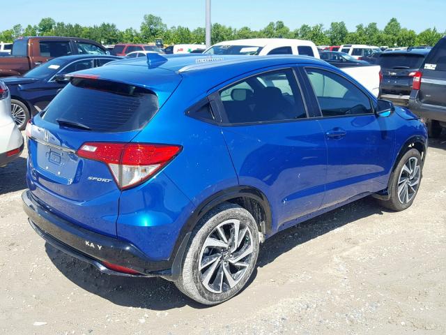 3CZRU5H18KG700993 - 2019 HONDA HR-V SPORT BLUE photo 4