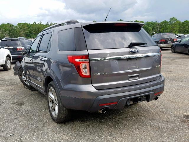 1FM5K7F87DGA40090 - 2013 FORD EXPLORER L GRAY photo 3