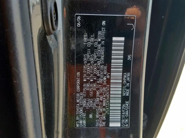 JTLKT324164097474 - 2006 TOYOTA SCION XB 黑色 照片 10