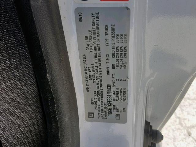 1GCGTCFE3B8104030 - 2011 CHEVROLET COLORADO L WHITE photo 10