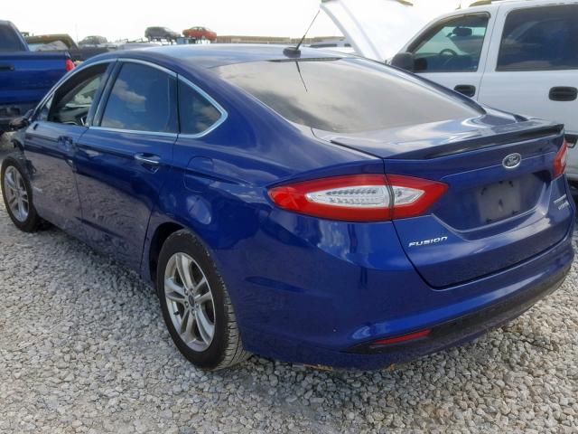 3FA6P0RU8GR288457 - 2016 FORD FUSION TIT BLUE photo 3