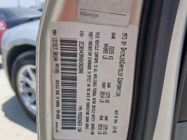 2C3KA43RX6H362806 - 2006 CHRYSLER 300 SILVER photo 10