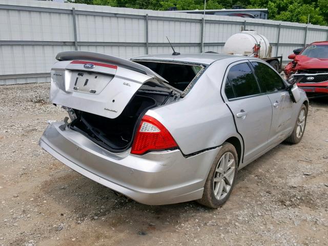 3FAHP0JA4BR177634 - 2011 FORD FUSION SEL SILVER photo 4