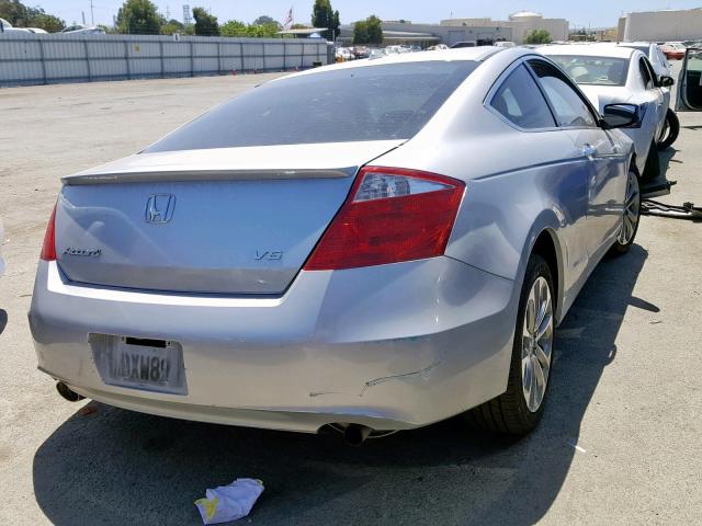 1HGCS22848A001522 - 2008 HONDA ACCORD EXL SILVER photo 4