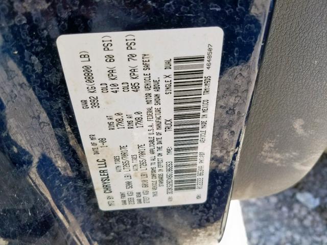 3D3KS28DX8G186263 - 2008 DODGE RAM 2500 S ლურჯი ფოტო 10