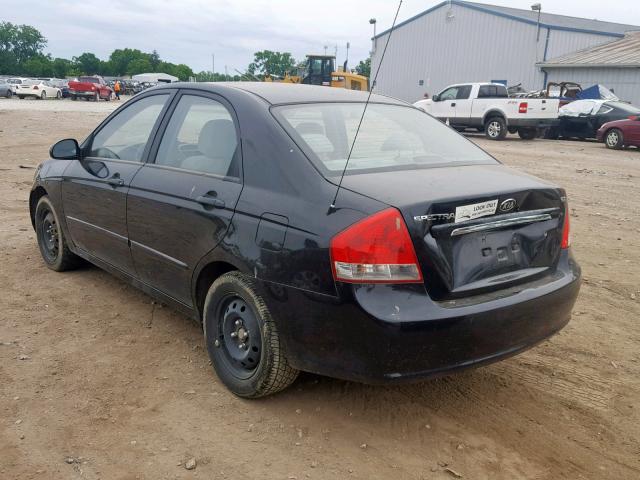 KNAFE121785561055 - 2008 KIA SPECTRA EX BLACK photo 3