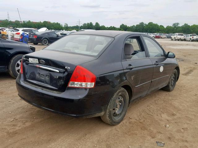 KNAFE121785561055 - 2008 KIA SPECTRA EX BLACK photo 4