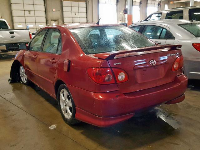 2T1BY32E55C375357 - 2005 TOYOTA COROLLA XR RED photo 3