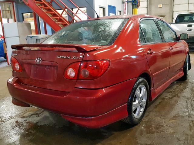 2T1BY32E55C375357 - 2005 TOYOTA COROLLA XR RED photo 4