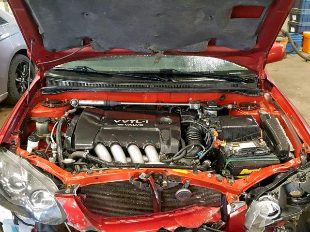 2T1BY32E55C375357 - 2005 TOYOTA COROLLA XR RED photo 7